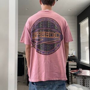 Speedo Men's Pink and Purple T-shirt